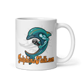 DolphinsTalk White glossy mug
